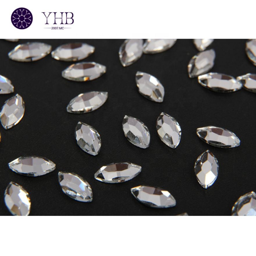 Flatback Nail Polish/decoration Navette Shape Horse Eye Rhinestones